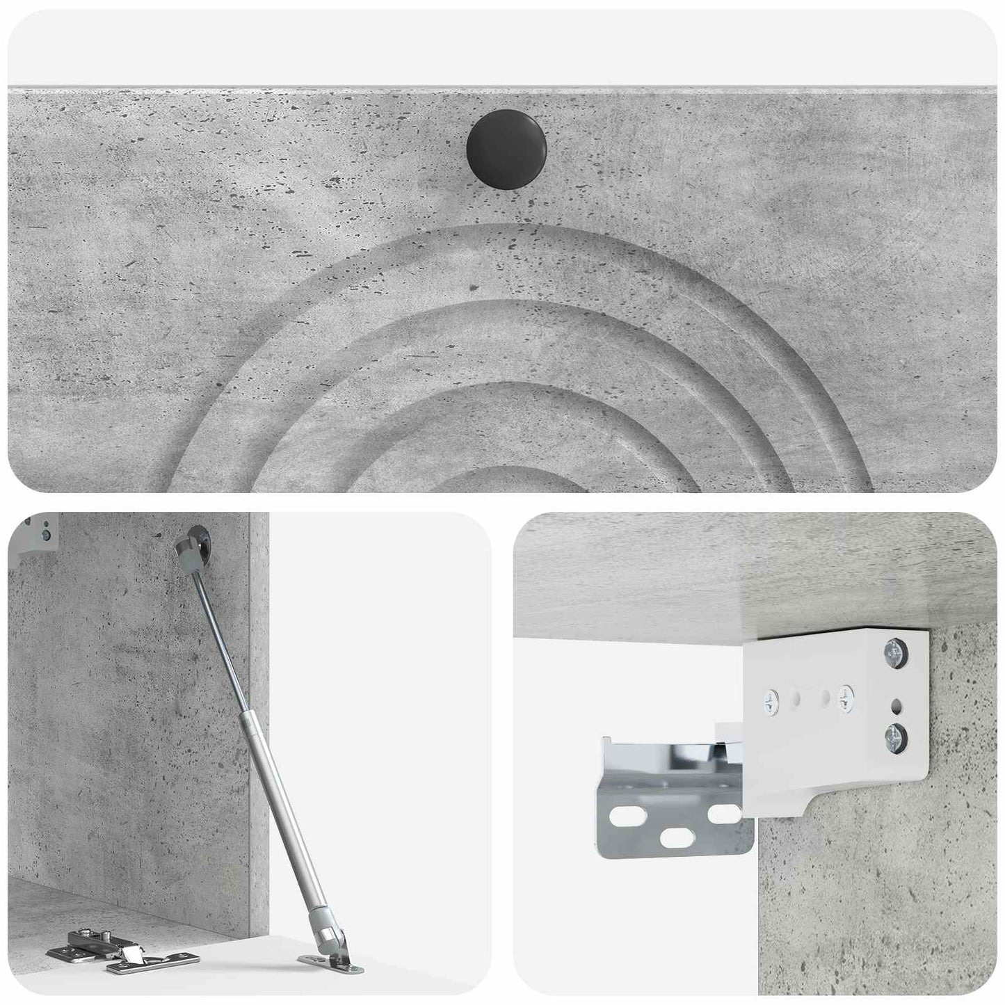 Væghængt TV-skab Betongrå 78,5 x 31 x 30 cm Konstrueret træ