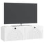 Væghængt TV-skab Hvid højglans 98 x 31 x 30 cm Konstrueret træ
