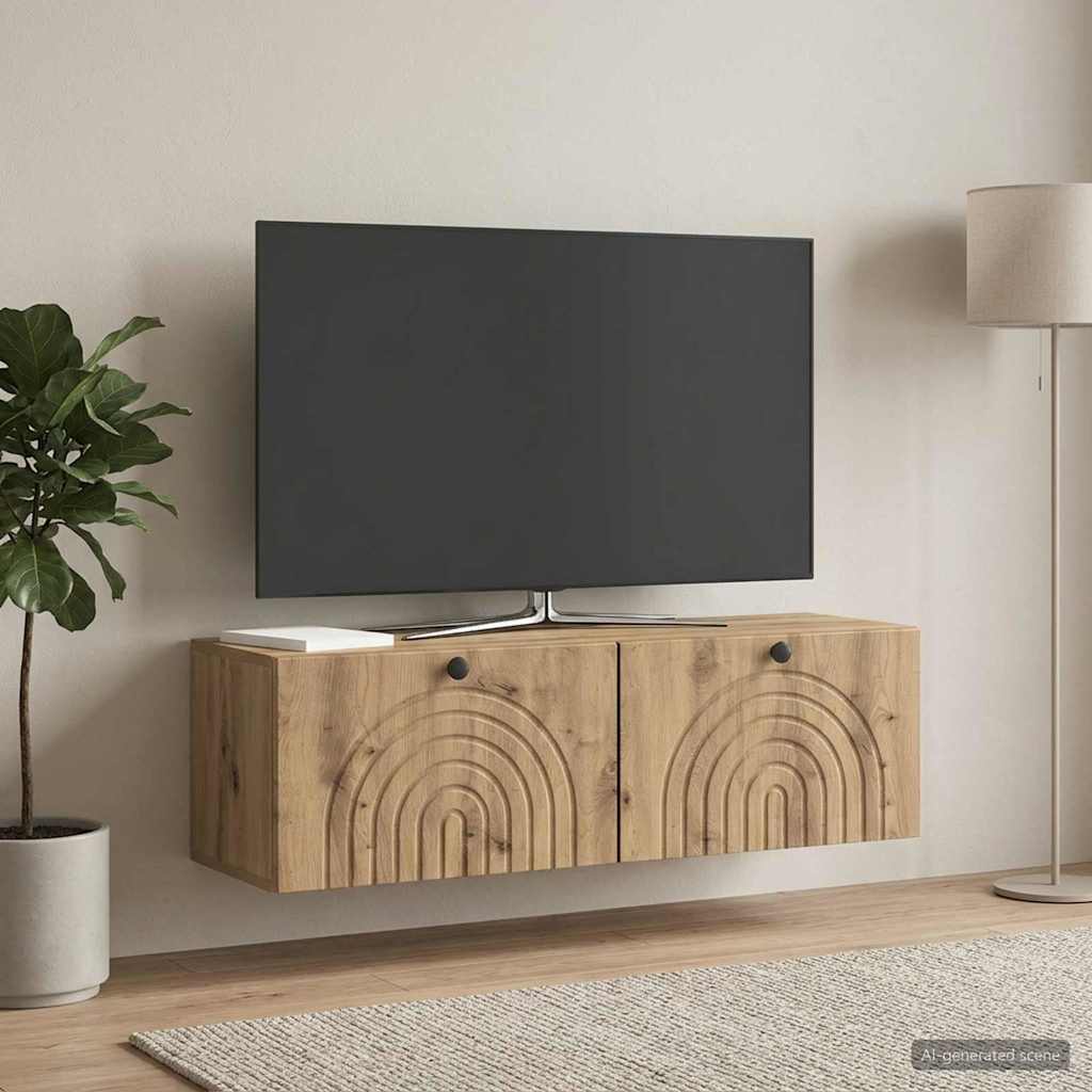 Væghængt TV-skab Artisan-eg 98 x 31 x 30 cm Konstrueret træ