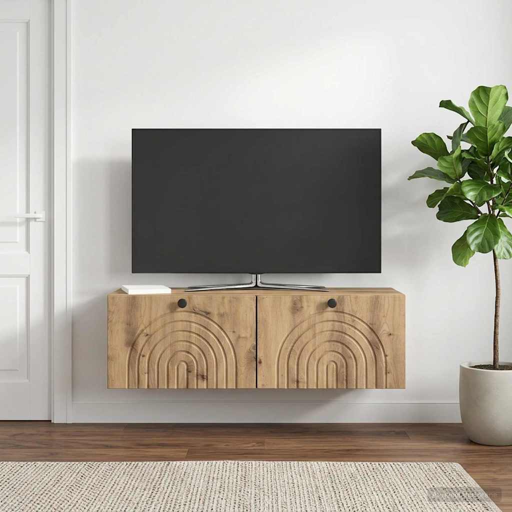 Væghængt TV-skab Artisan-eg 98 x 31 x 30 cm Konstrueret træ