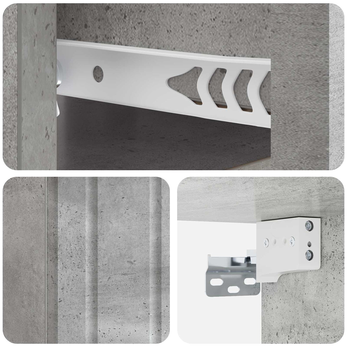 Væghængt Natbord med skuffe 2 pcs Betongrå 33 x 34,5 x 24 cm