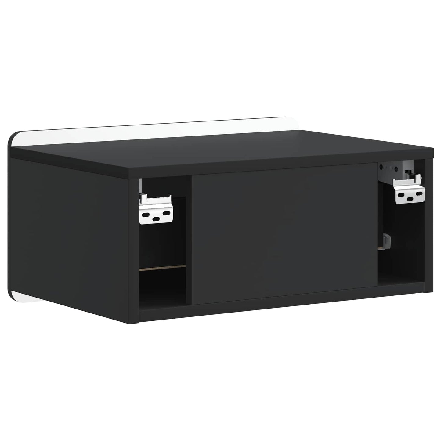 Væghængt Natbord 2 stk. Sort 49 x 34,5 x 24 cm Konstrueret træ