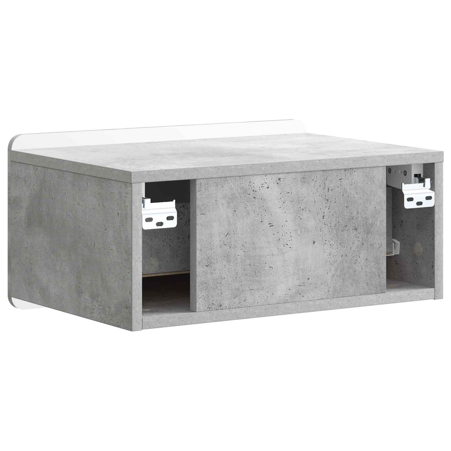 Væghængt Natbord Betongrå 49 x 34,5 x 24 cm Konstrueret træ