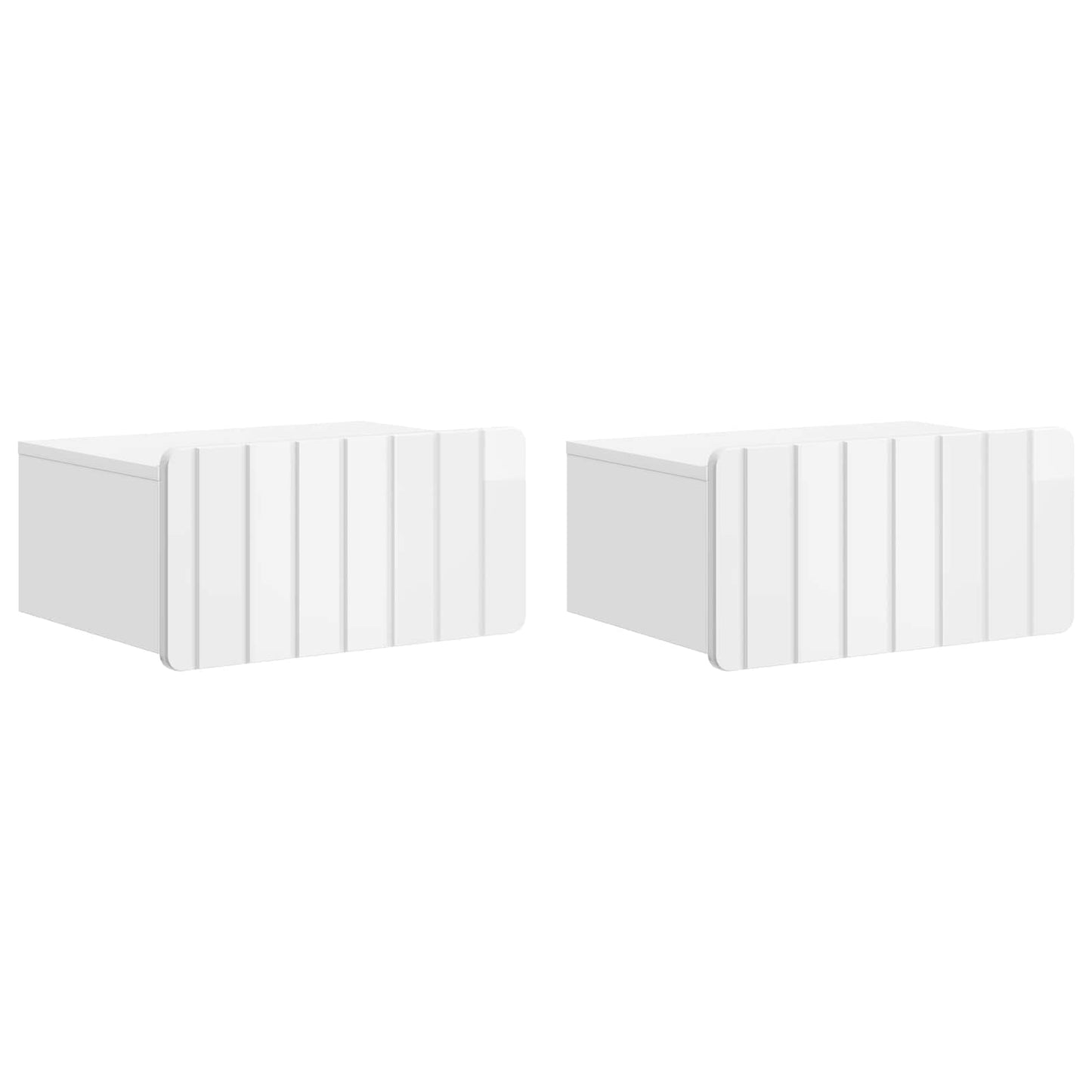 Væghængt Natbord 2 pcs Hvid højglans 49 x 34,5 x 24 cm