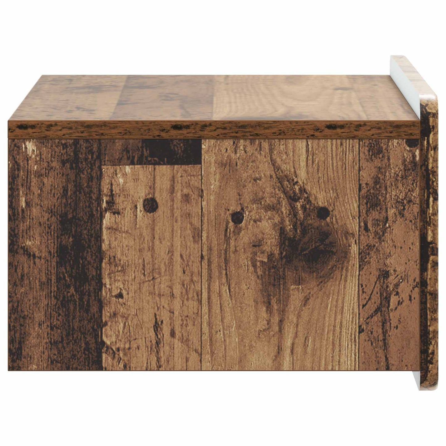Væghængt Natbord med skuffe 2 pcs Gammelt træ 49 x 34,5 x 24 cm