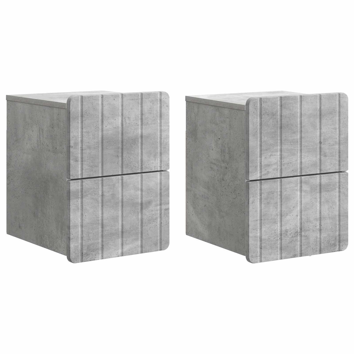 Væghængt Natbord med skuffe 2 pcs Betongrå 33 x 34,5 x 43 cm