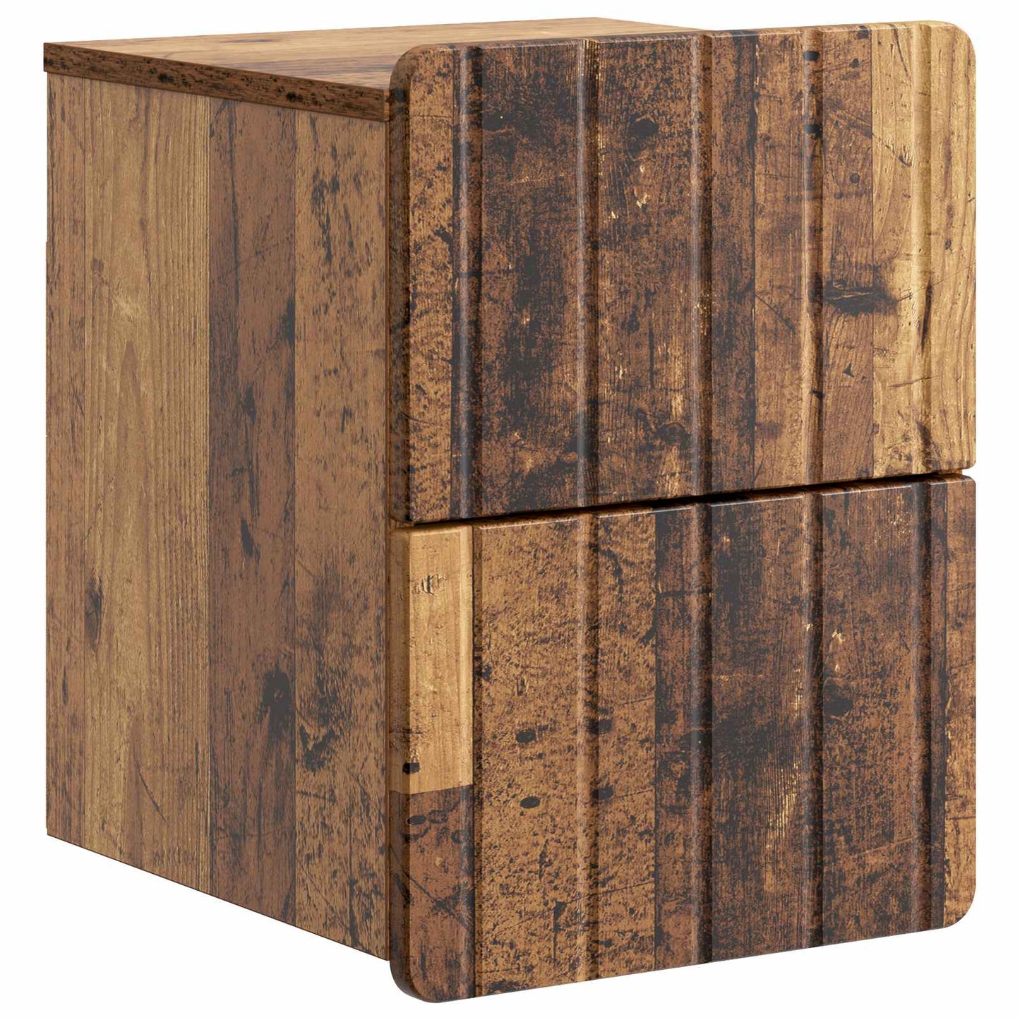 Væghængt Natbord med skuffe 2 pcs Gammelt træ 33 x 34,5 x 43 cm