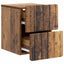 Væghængt Natbord med skuffe 2 pcs Gammelt træ 33 x 34,5 x 43 cm
