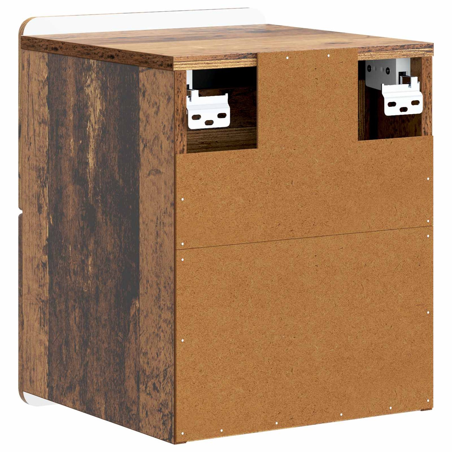 Væghængt Natbord 2 stk. Gammelt træ 33 x 34,5 x 43 cm