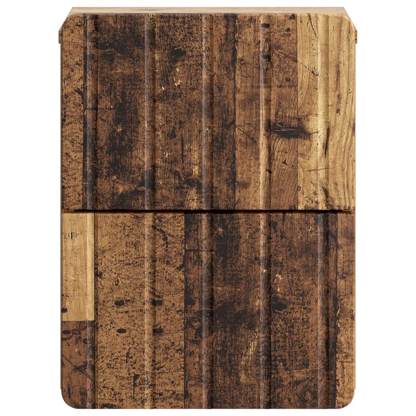 Væghængt Natbord med skuffe 2 pcs Gammelt træ 33 x 34,5 x 43 cm