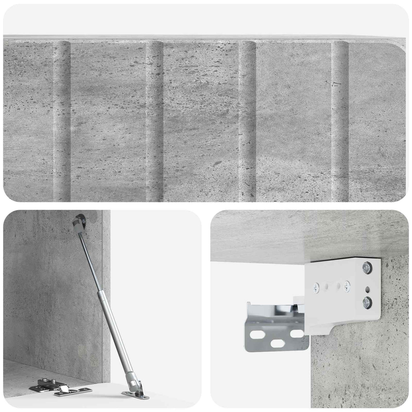 Væghængt TV-skab 59,5 x 41 x 30 cm Betongrå Konstrueret træ