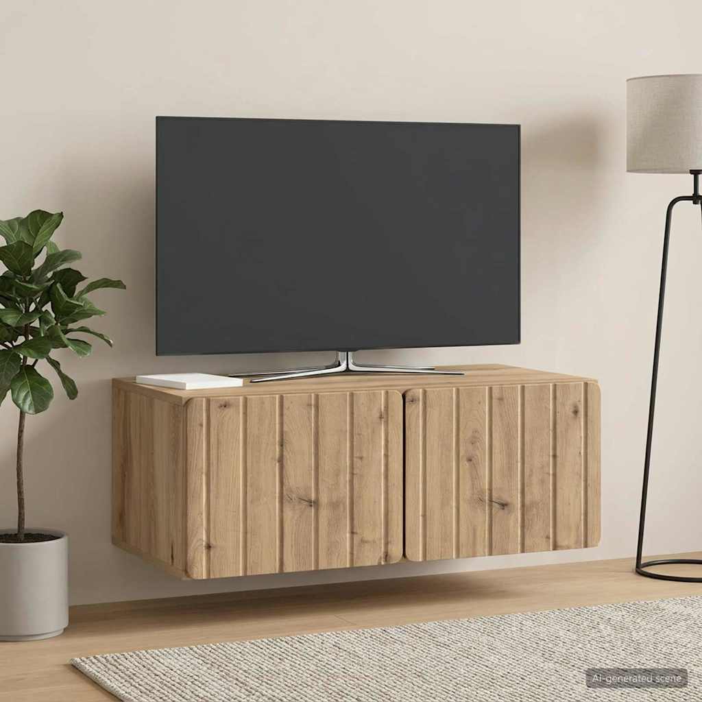 Væghængt TV-skab 78,5 x 41 x 30 cm Artisan-eg Konstrueret træ