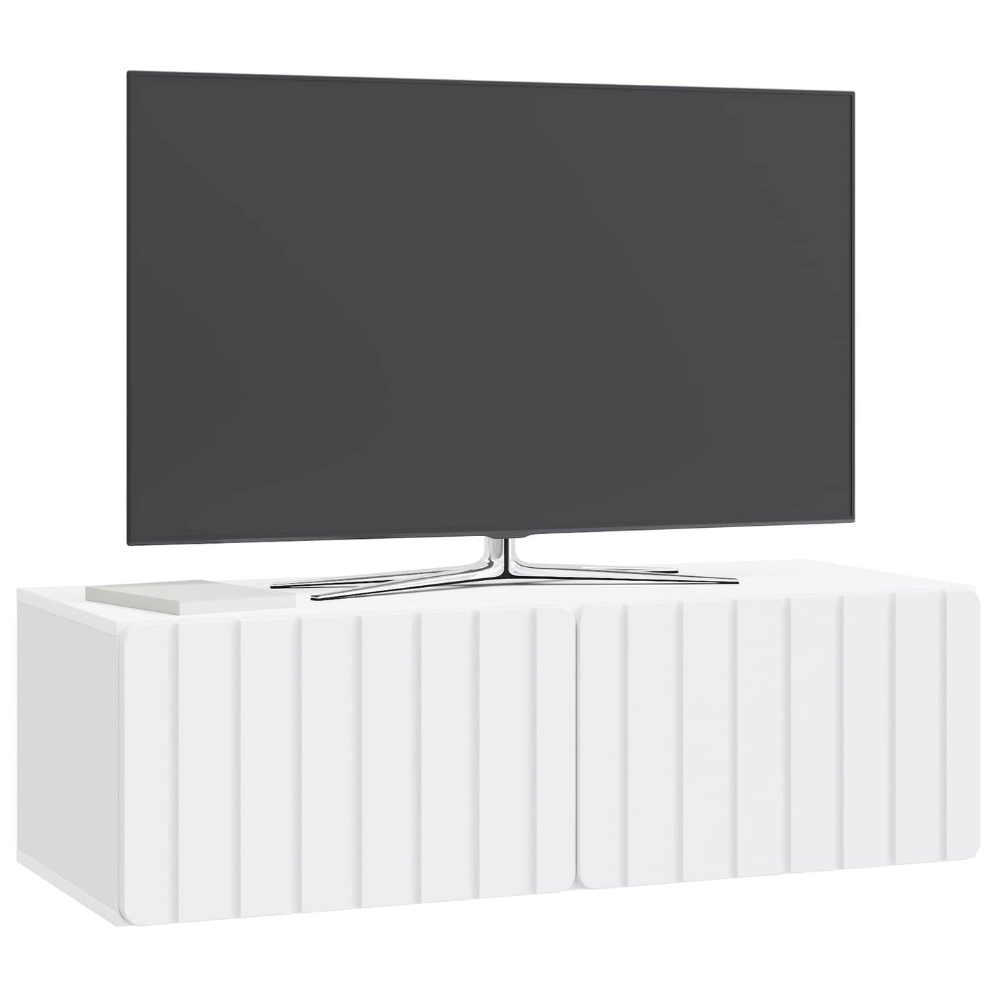 Væghængt TV-skab 98 x 41 x 30 cm Hvid Konstrueret træ