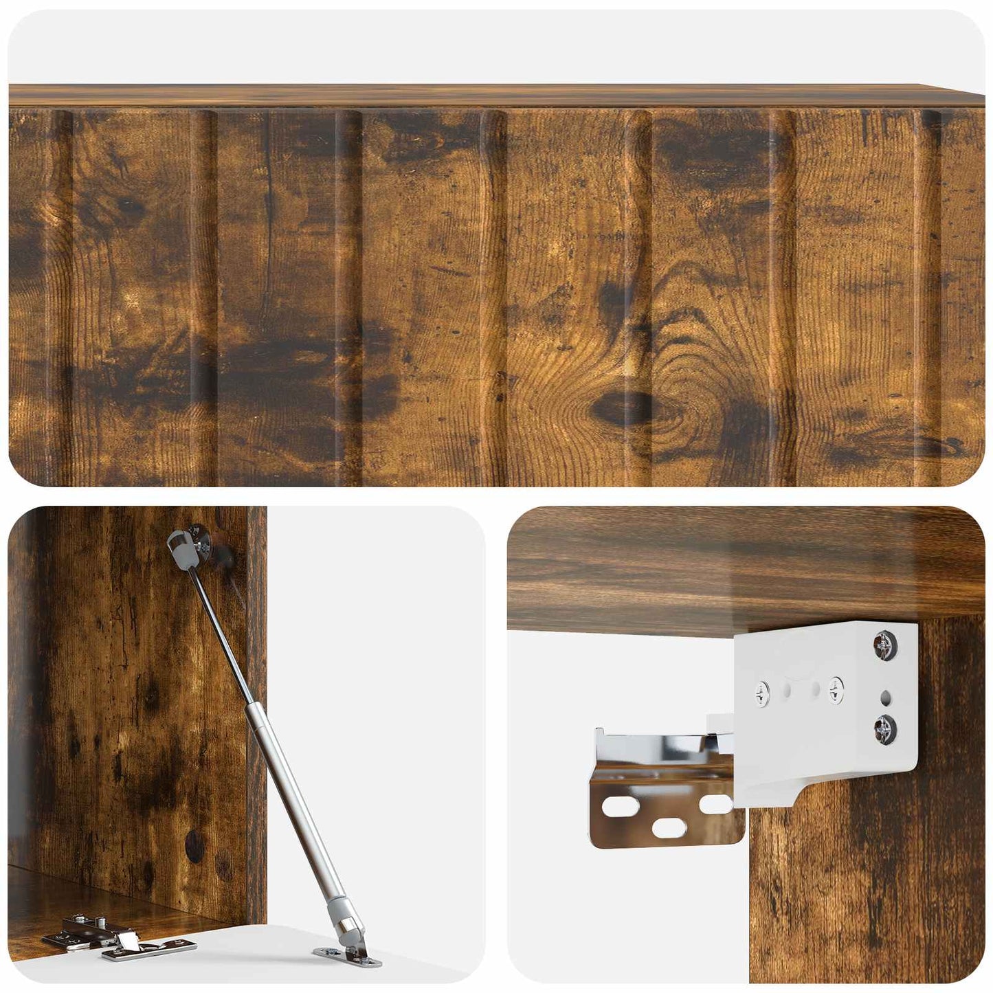 Væghængt TV-skab 98 x 41 x 30 cm Røget eg Konstrueret træ