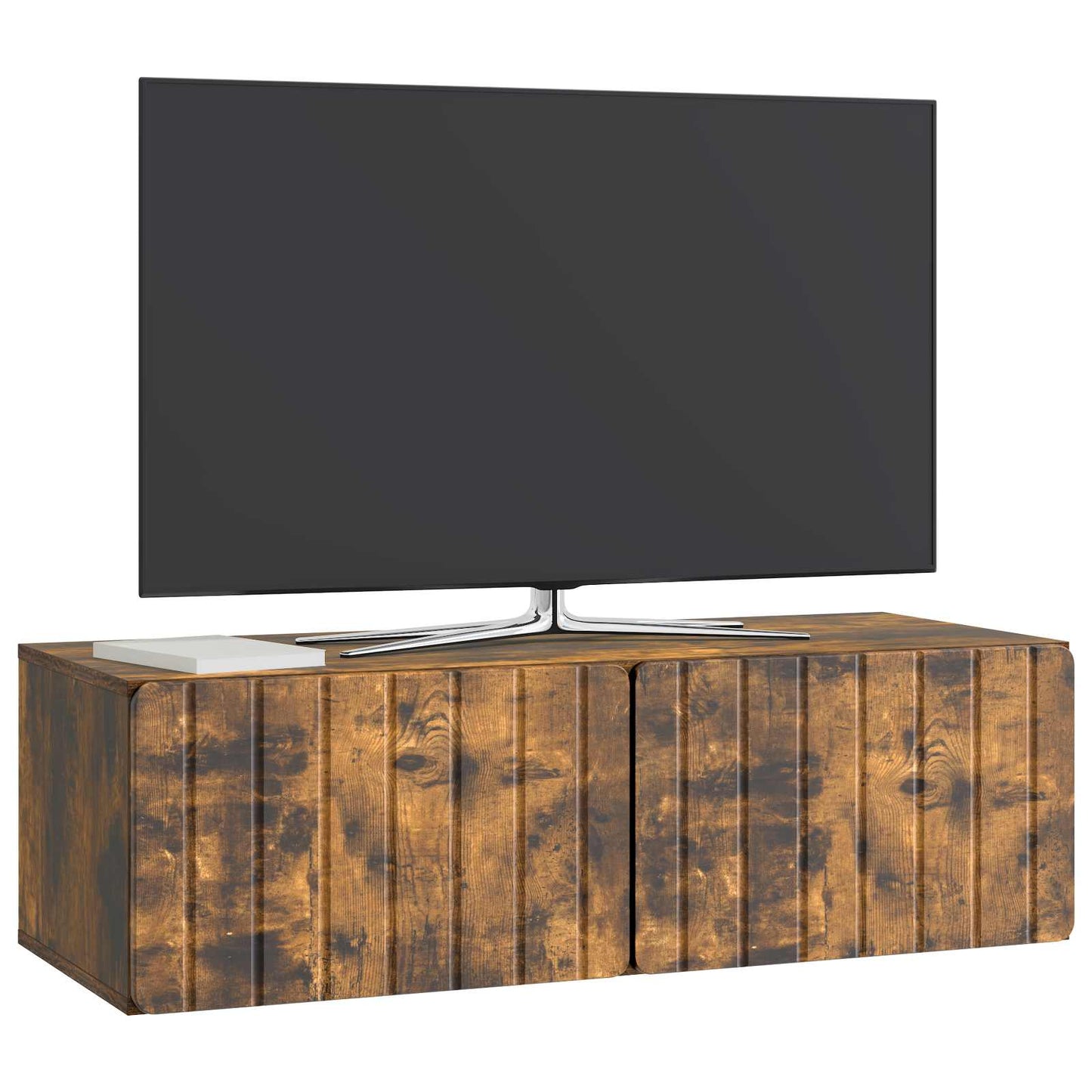 Væghængt TV-skab 98 x 41 x 30 cm Røget eg Konstrueret træ