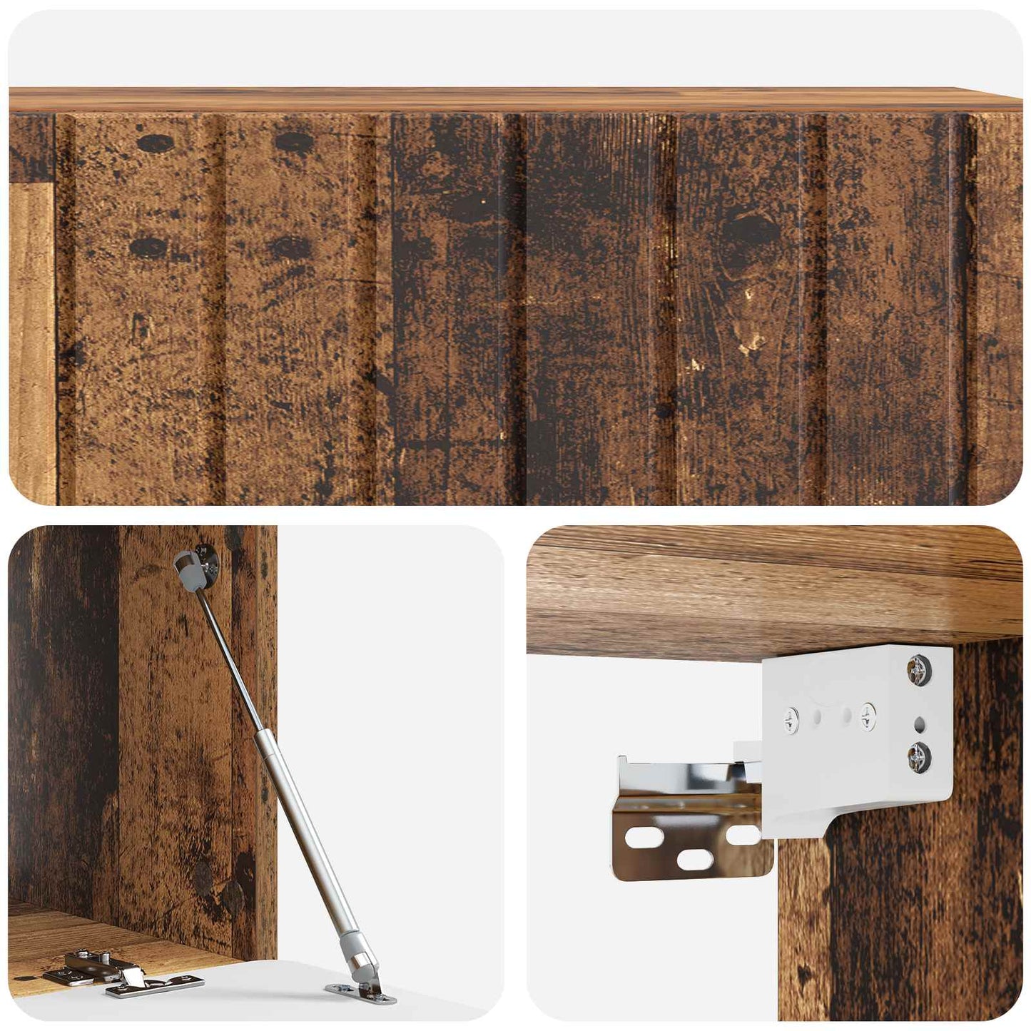 Væghængt TV-skab 98 x 41 x 30 cm Gammelt træ Konstrueret træ