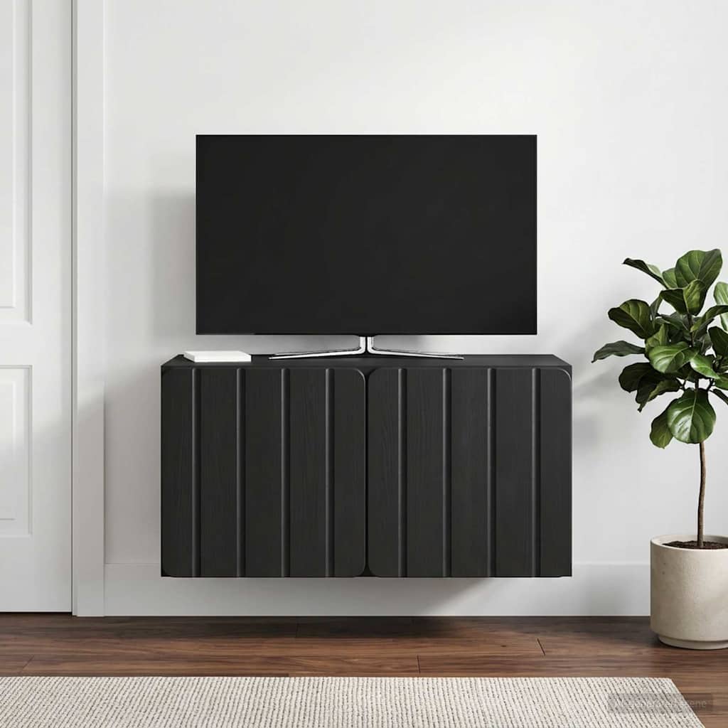 Væghængt TV-skab 59,5 x 31 x 30 cm Sort Konstrueret træ