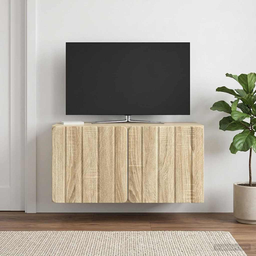Væghængt TV-skab 59,5 x 31 x 30 cm Sonoma-eg Konstrueret træ