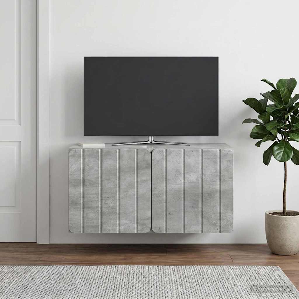 Væghængt TV-skab 59,5 x 31 x 30 cm Betongrå Konstrueret træ