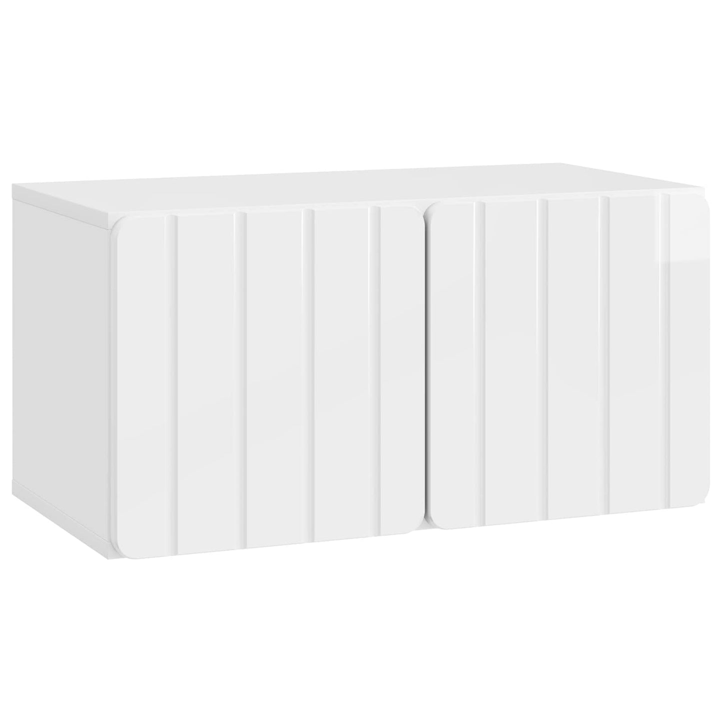 Væghængt TV-skab 59,5 x 31 x 30 cm Hvid højglans