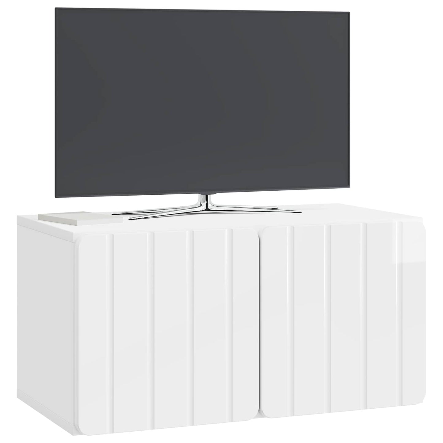 Væghængt TV-skab 59,5 x 31 x 30 cm Hvid højglans