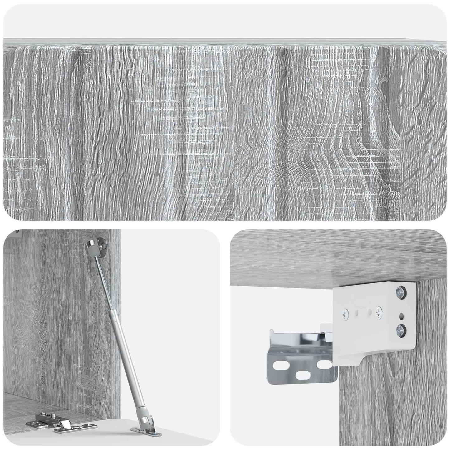 Væghængt TV-skab 59,5 x 31 x 30 cm Grå Sonoma Konstrueret træ