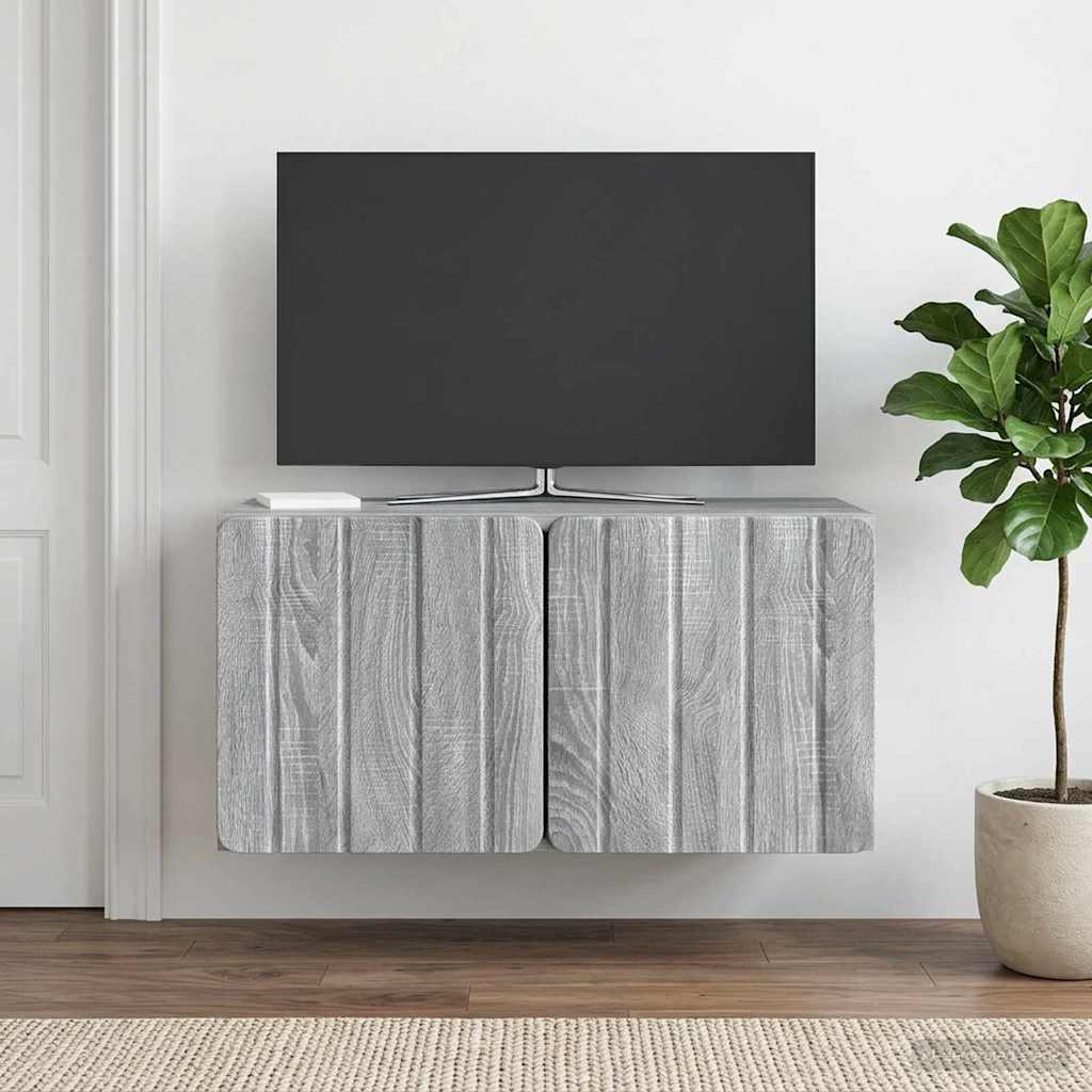 Væghængt TV-skab 59,5 x 31 x 30 cm Grå Sonoma Konstrueret træ