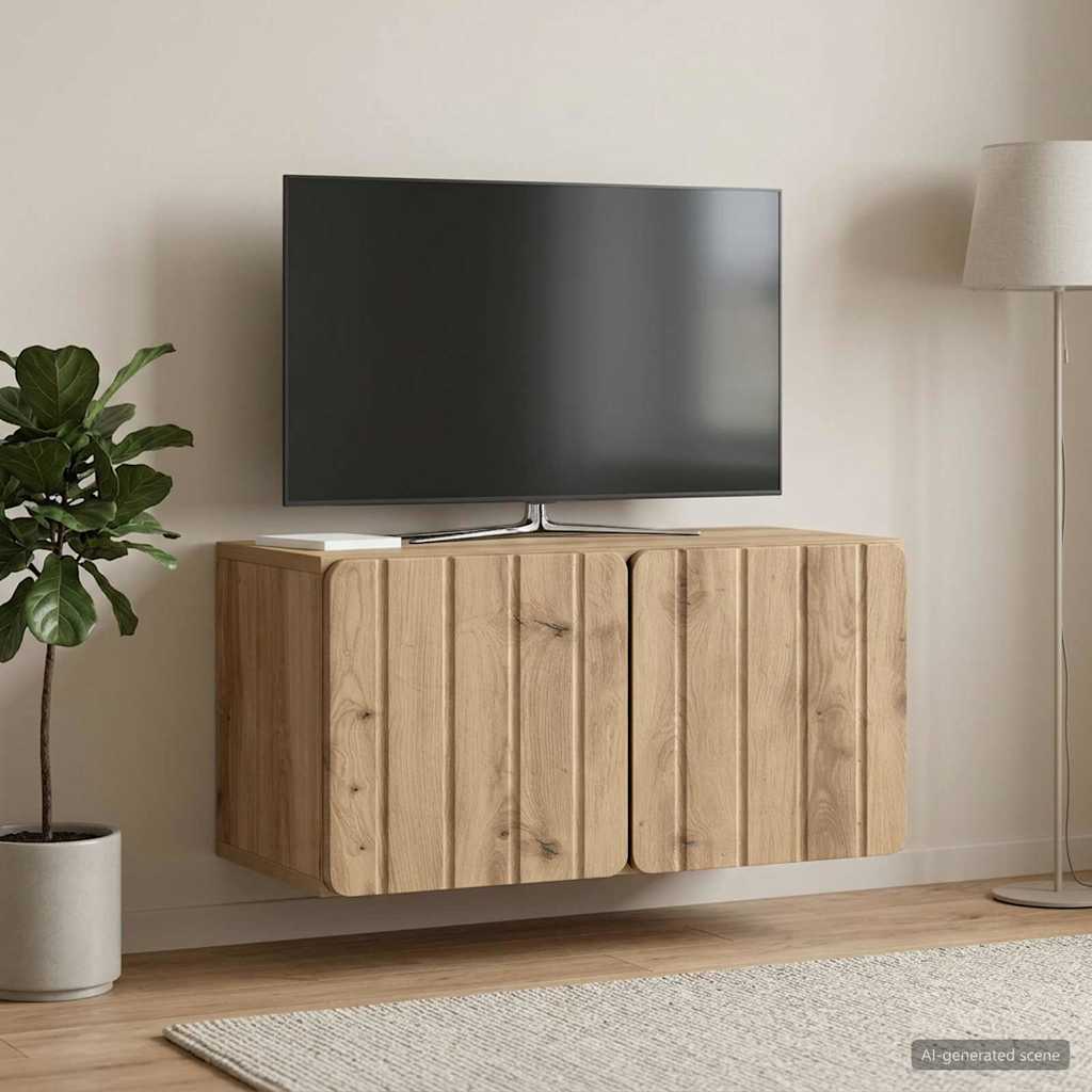 Væghængt TV-skab 59,5 x 31 x 30 cm Artisan-eg Konstrueret træ