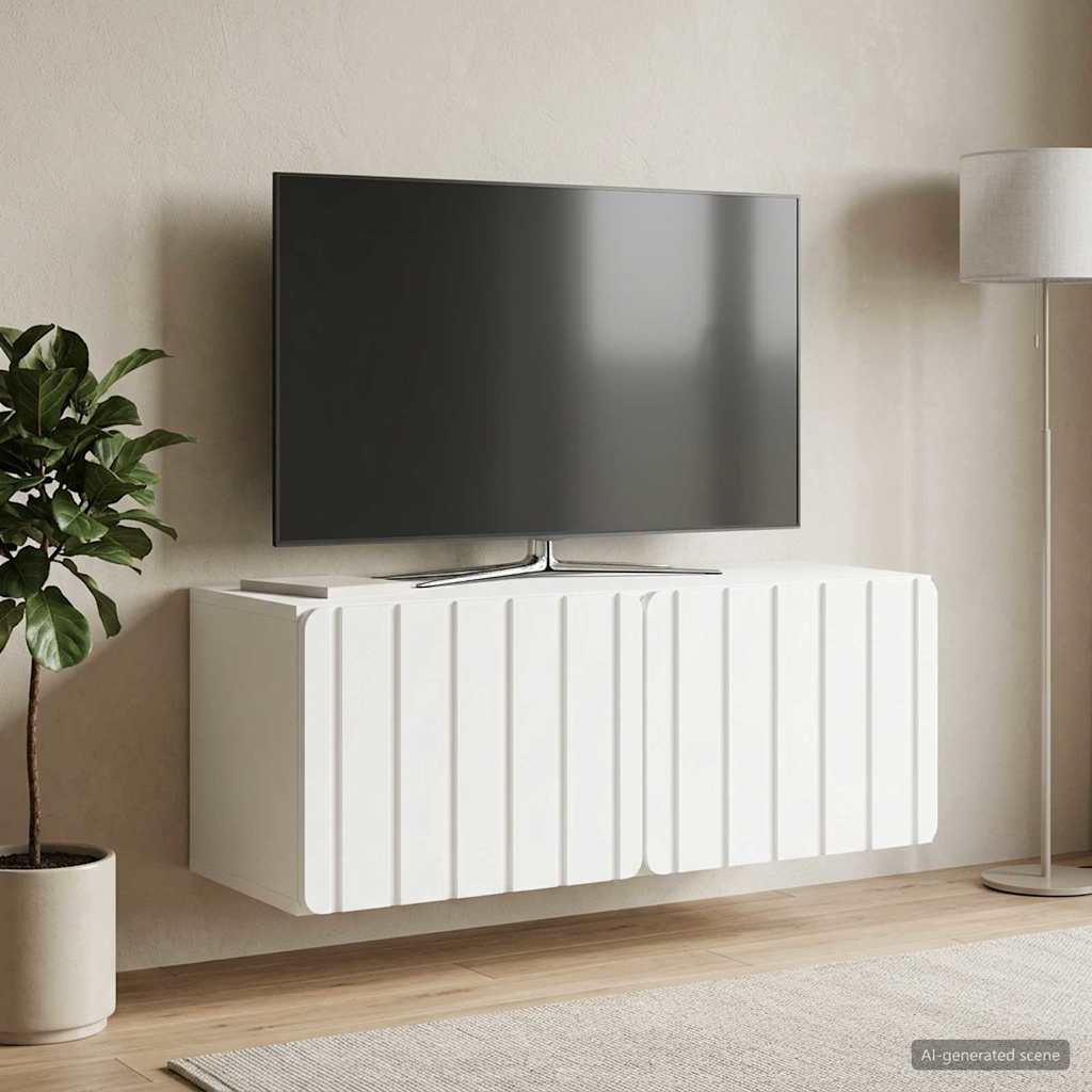 Væghængt TV-skab 78,5 x 31 x 30 cm Hvid Konstrueret træ
