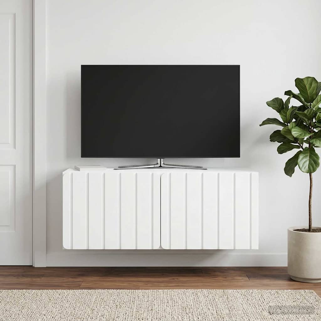 Væghængt TV-skab 78,5 x 31 x 30 cm Hvid Konstrueret træ