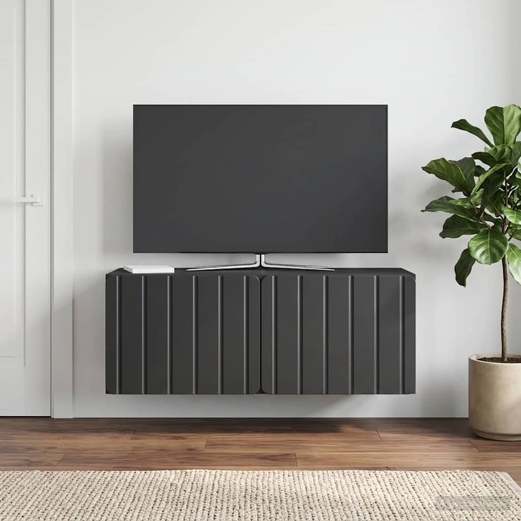Væghængt TV-skab 78,5 x 31 x 30 cm Sort Konstrueret træ