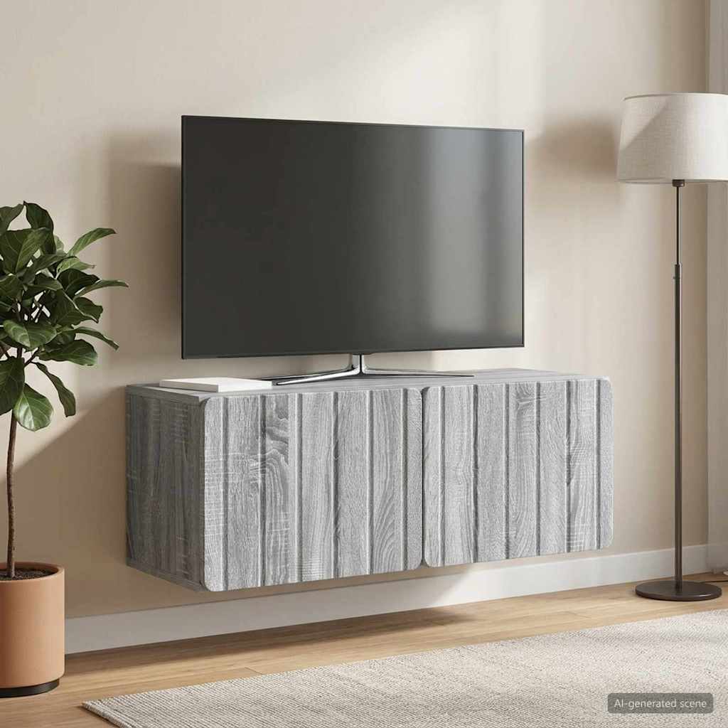 Væghængt TV-skab 78,5 x 31 x 30 cm Grå Sonoma Konstrueret træ