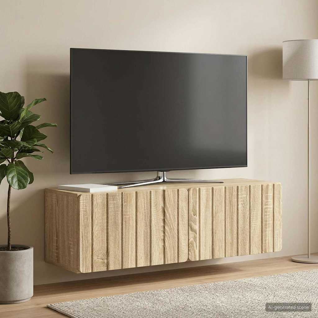 Væghængt TV-skab 98 x 31 x 30 cm Sonoma-eg Konstrueret træ