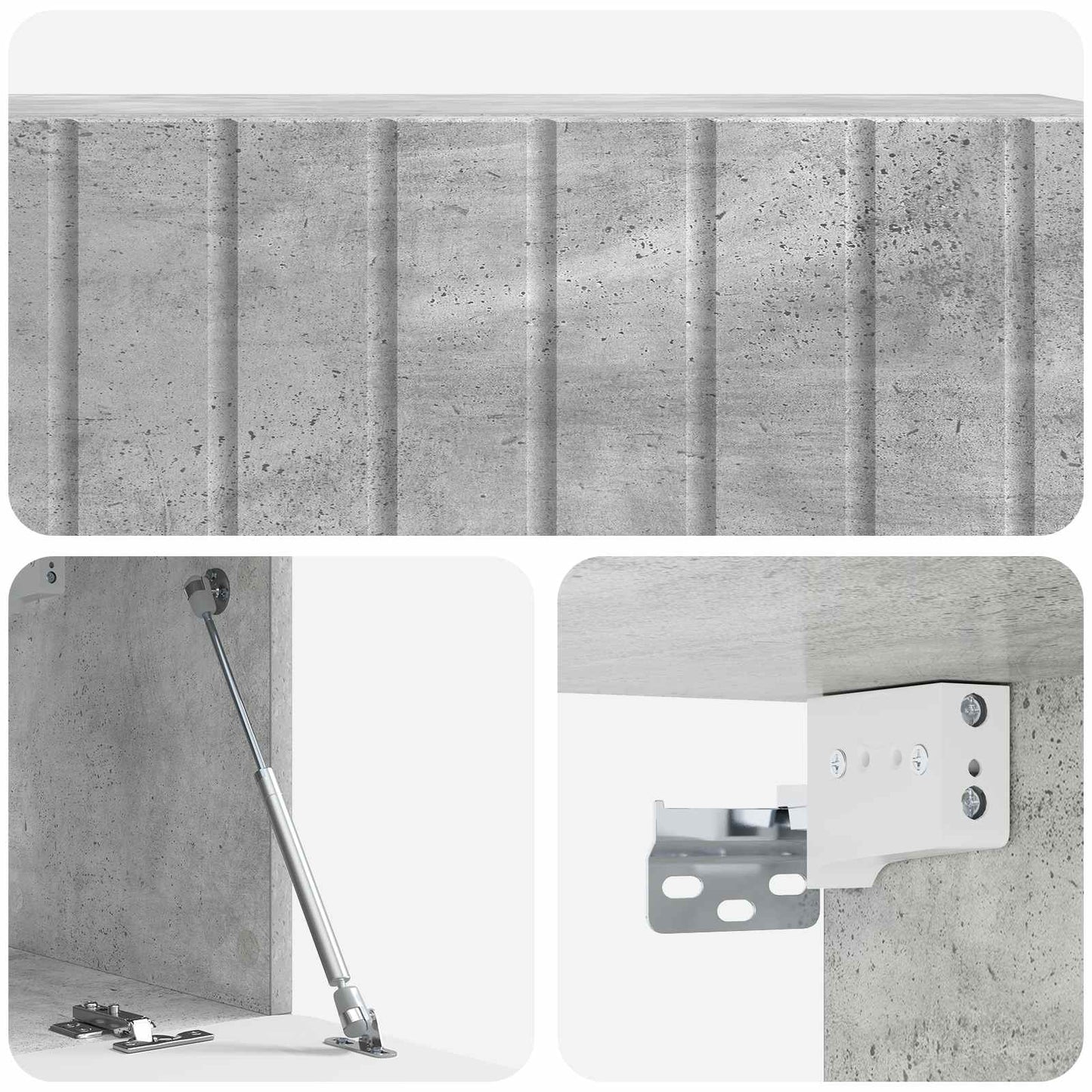 Væghængt TV-skab 98 x 31 x 30 cm Betongrå Konstrueret træ