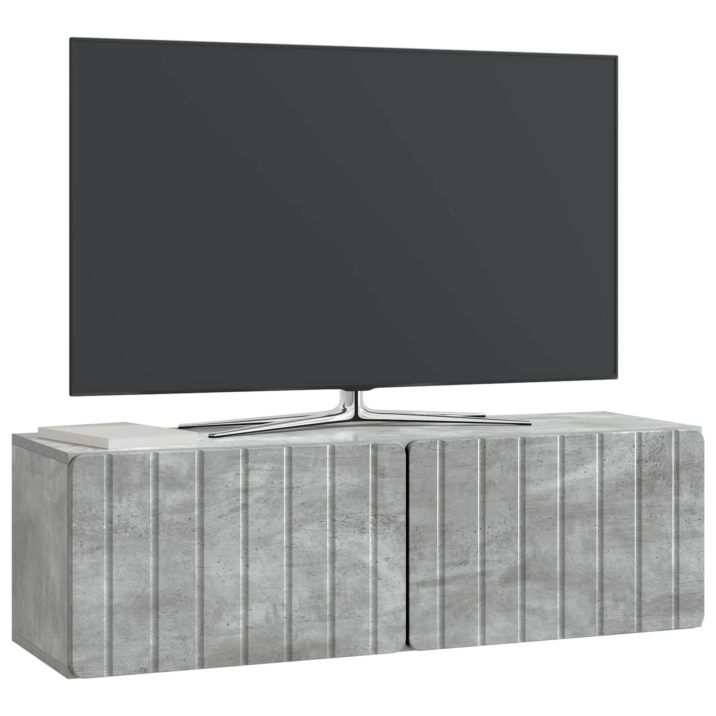 Væghængt TV-skab 98 x 31 x 30 cm Betongrå Konstrueret træ
