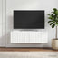 Væghængt TV-skab 98 x 31 x 30 cm Hvid højglans Konstrueret træ