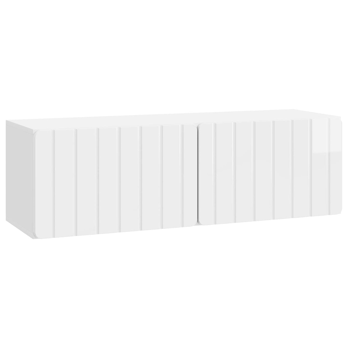 Væghængt TV-skab 98 x 31 x 30 cm Hvid højglans Konstrueret træ