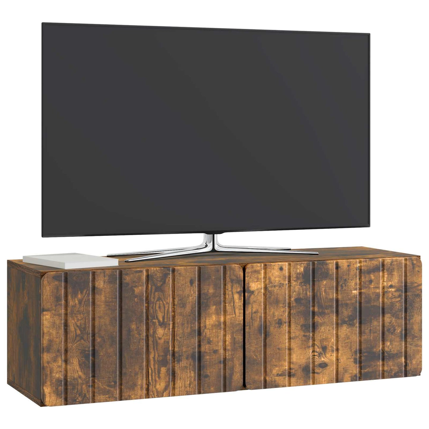 Væghængt TV-skab 98 x 31 x 30 cm Røget eg Konstrueret træ