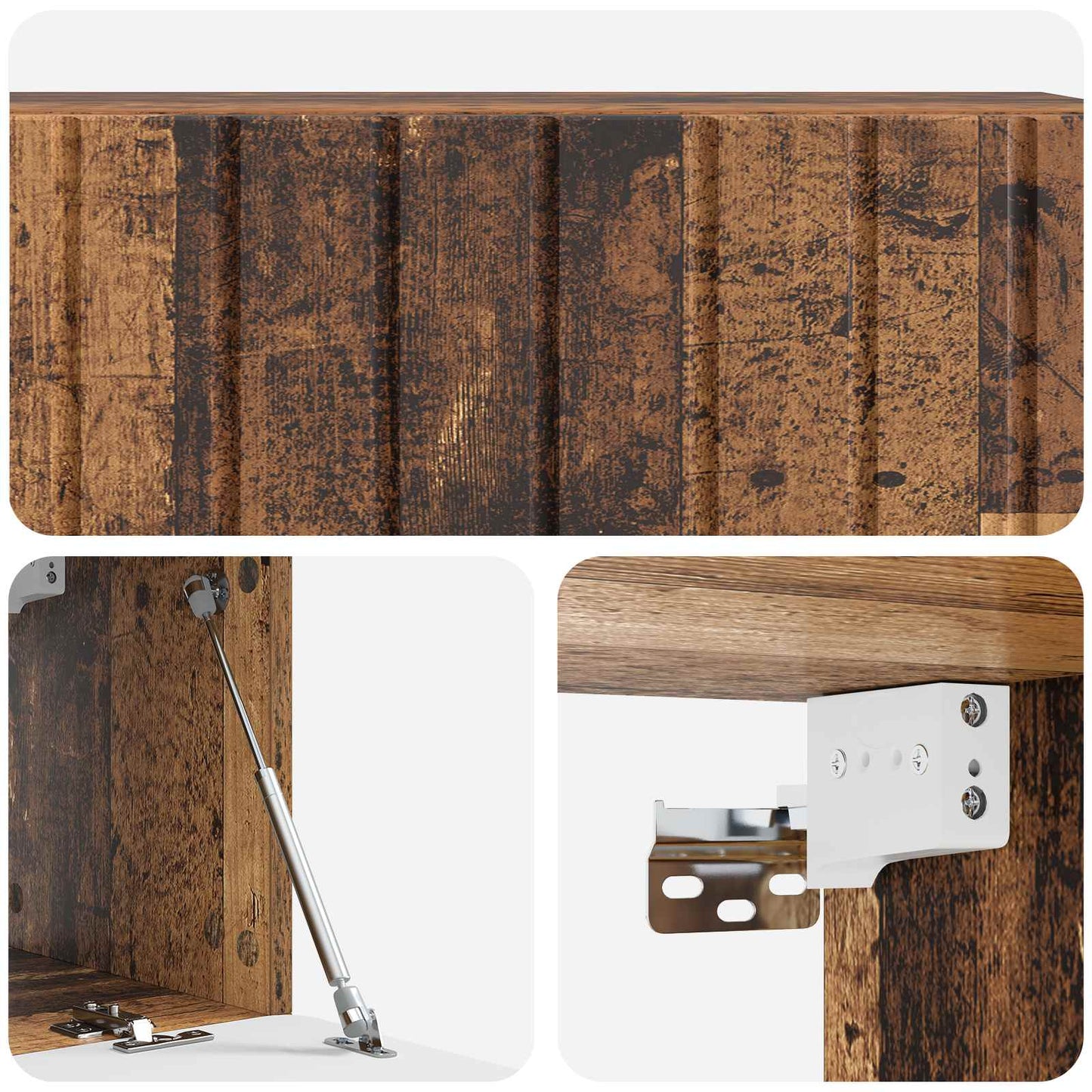 Væghængt TV-skab 98 x 31 x 30 cm Gammelt træ Konstrueret træ