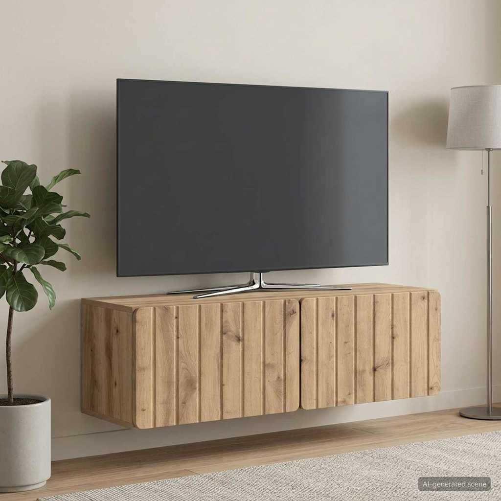 Væghængt TV-skab 98 x 31 x 30 cm Artisan-eg Konstrueret træ