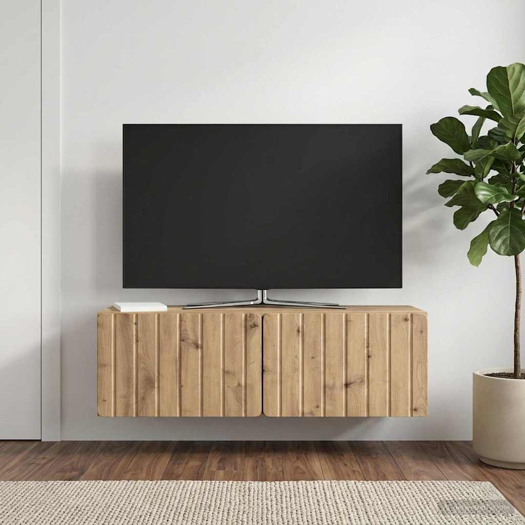 Væghængt TV-skab 98 x 31 x 30 cm Artisan-eg Konstrueret træ