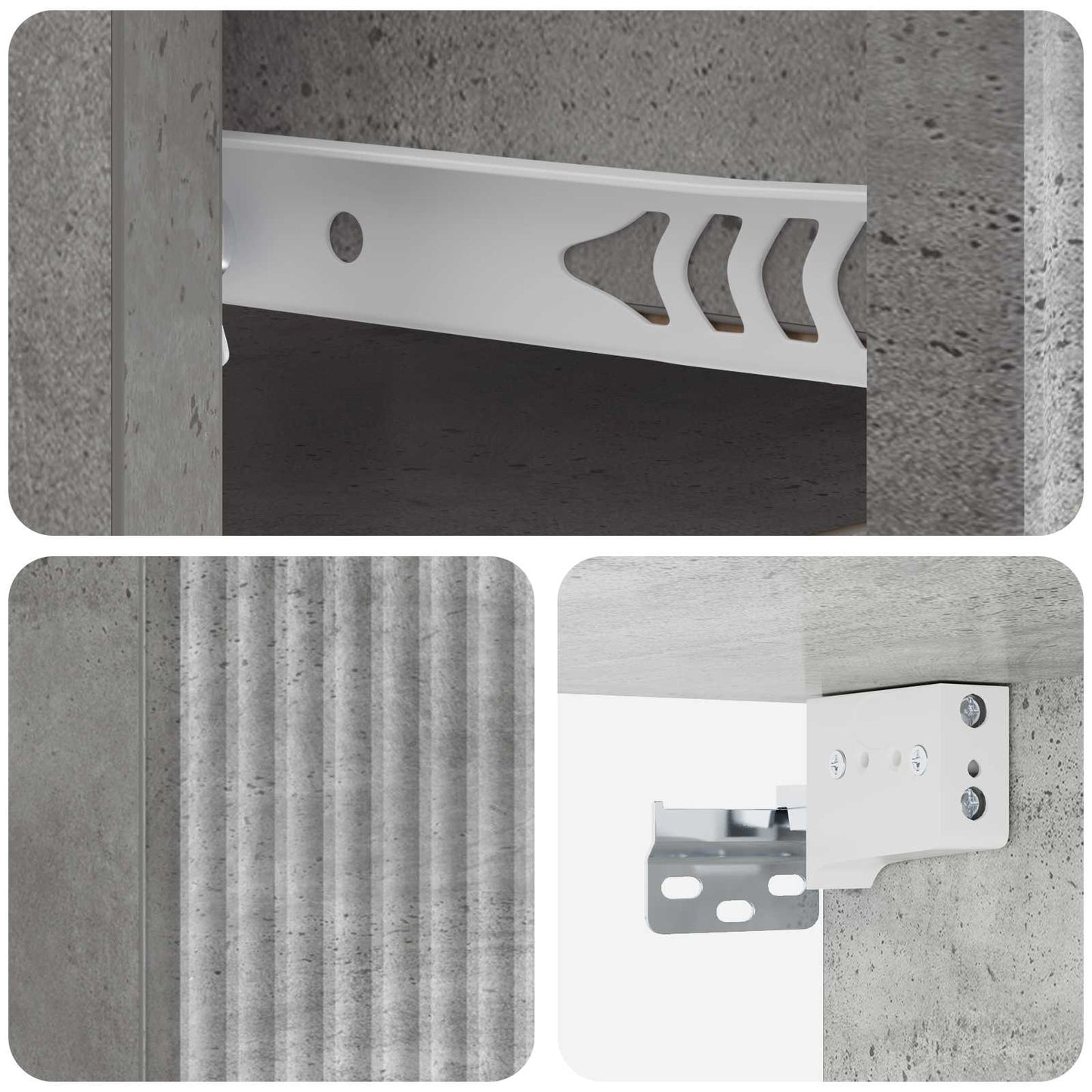 Væghængt Natbord med skuffe 2 pcs Betongrå 33 x 34,5 x 20 cm