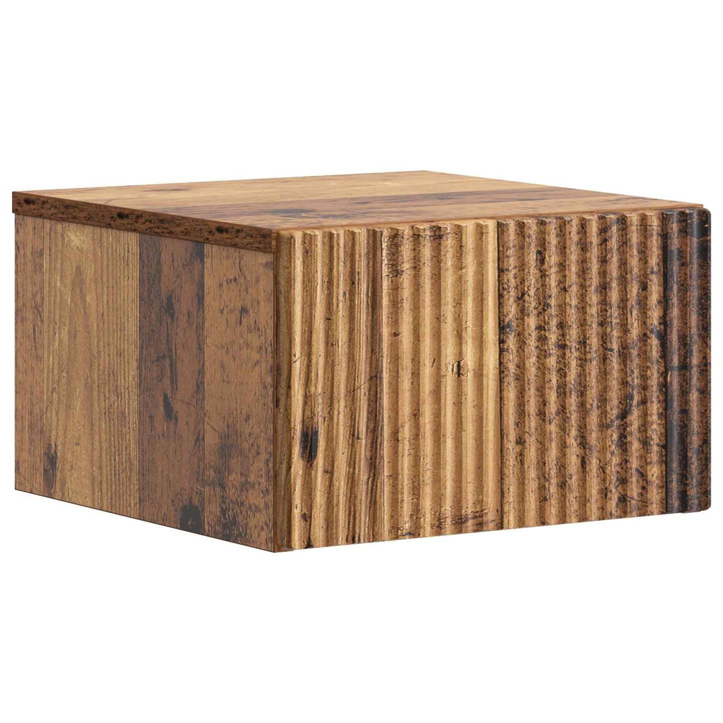 Væghængt Natbord Gammelt træ 33 x 34,5 x 20 cm Konstrueret træ