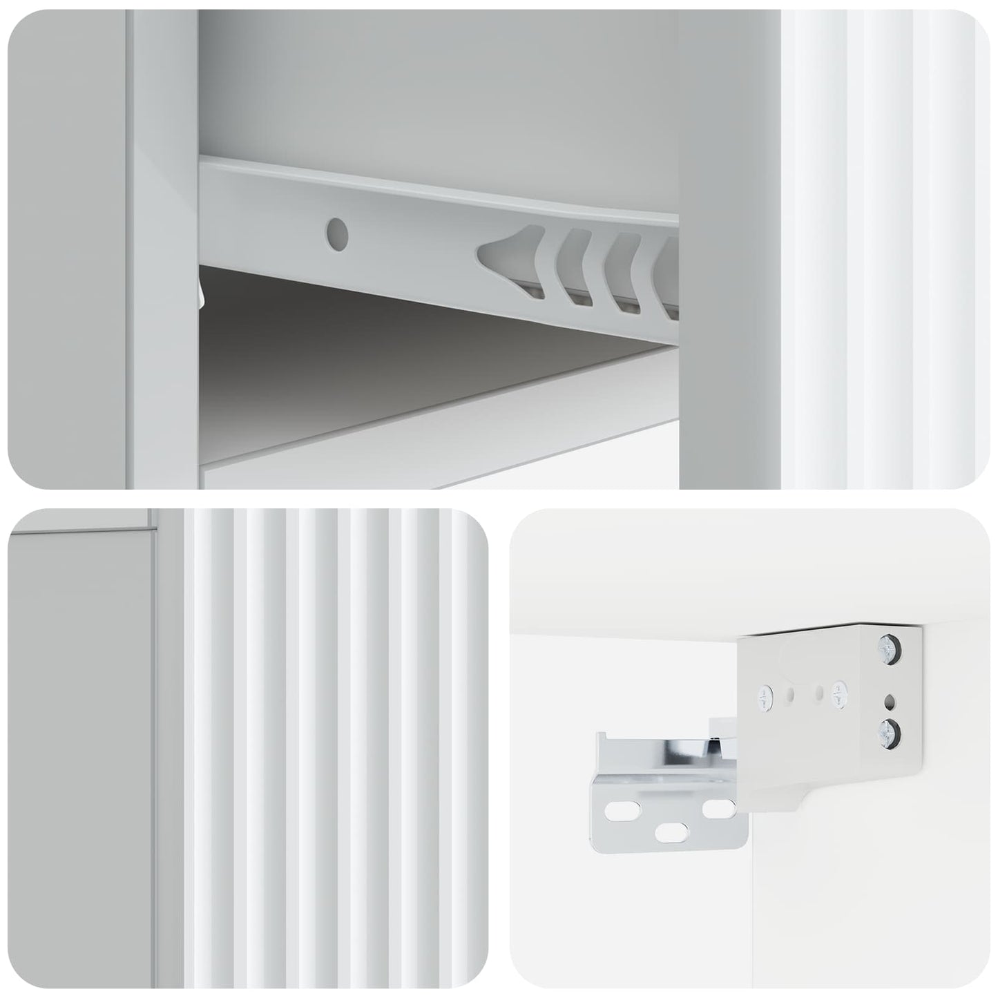 Væghængt Natbord 2 pcs Hvid 49 x 34,5 x 20 cm Konstrueret træ