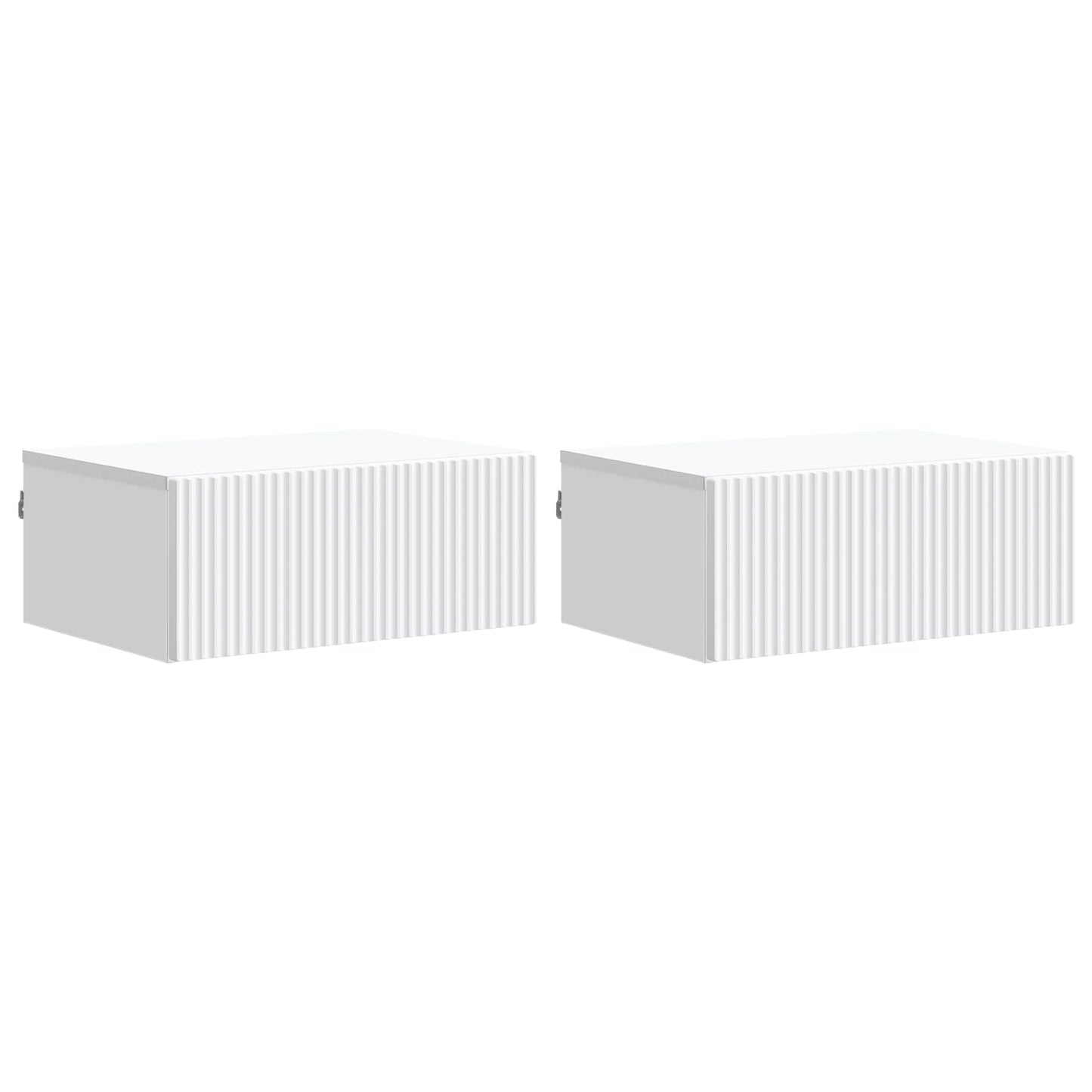 Væghængt Natbord 2 pcs Hvid 49 x 34,5 x 20 cm Konstrueret træ