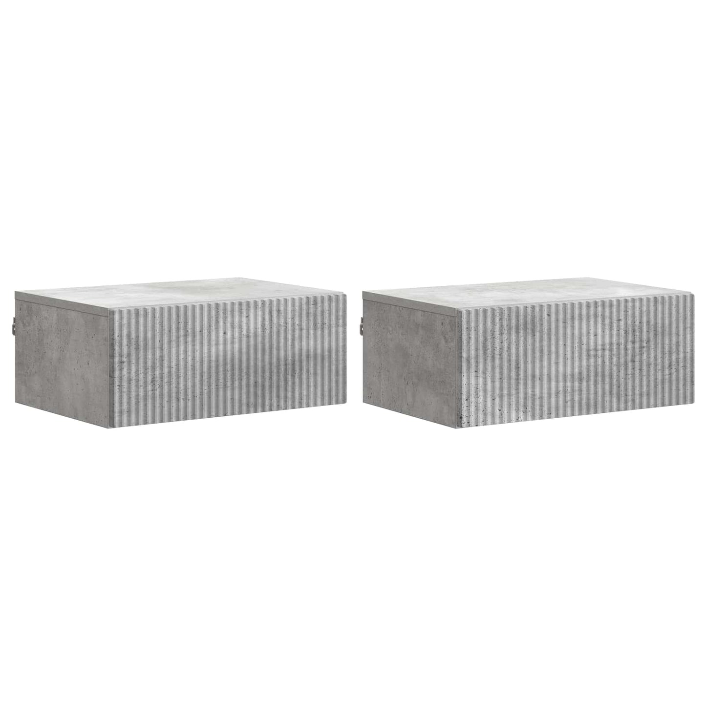 Væghængt Natbord med skuffe 2 pcs Betongrå 49 x 34,5 x 20 cm