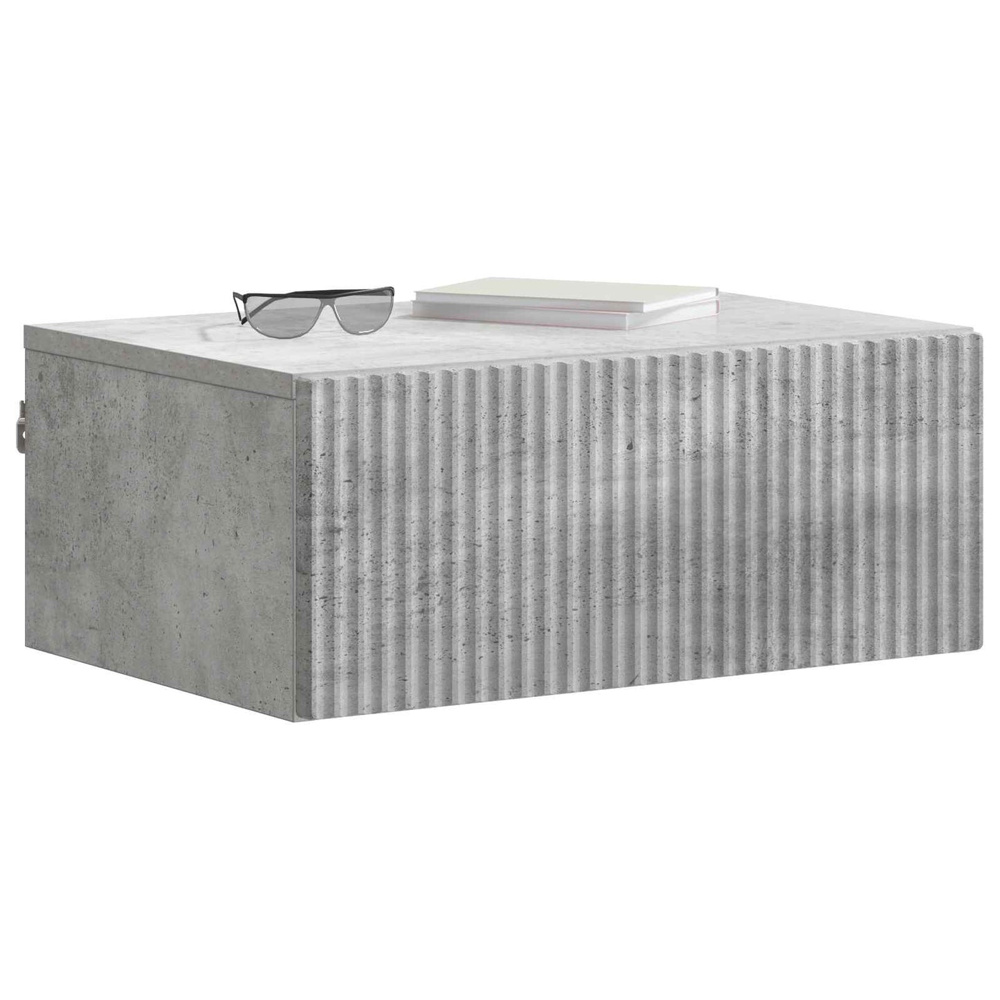 Væghængt Natbord med skuffe 2 pcs Betongrå 49 x 34,5 x 20 cm