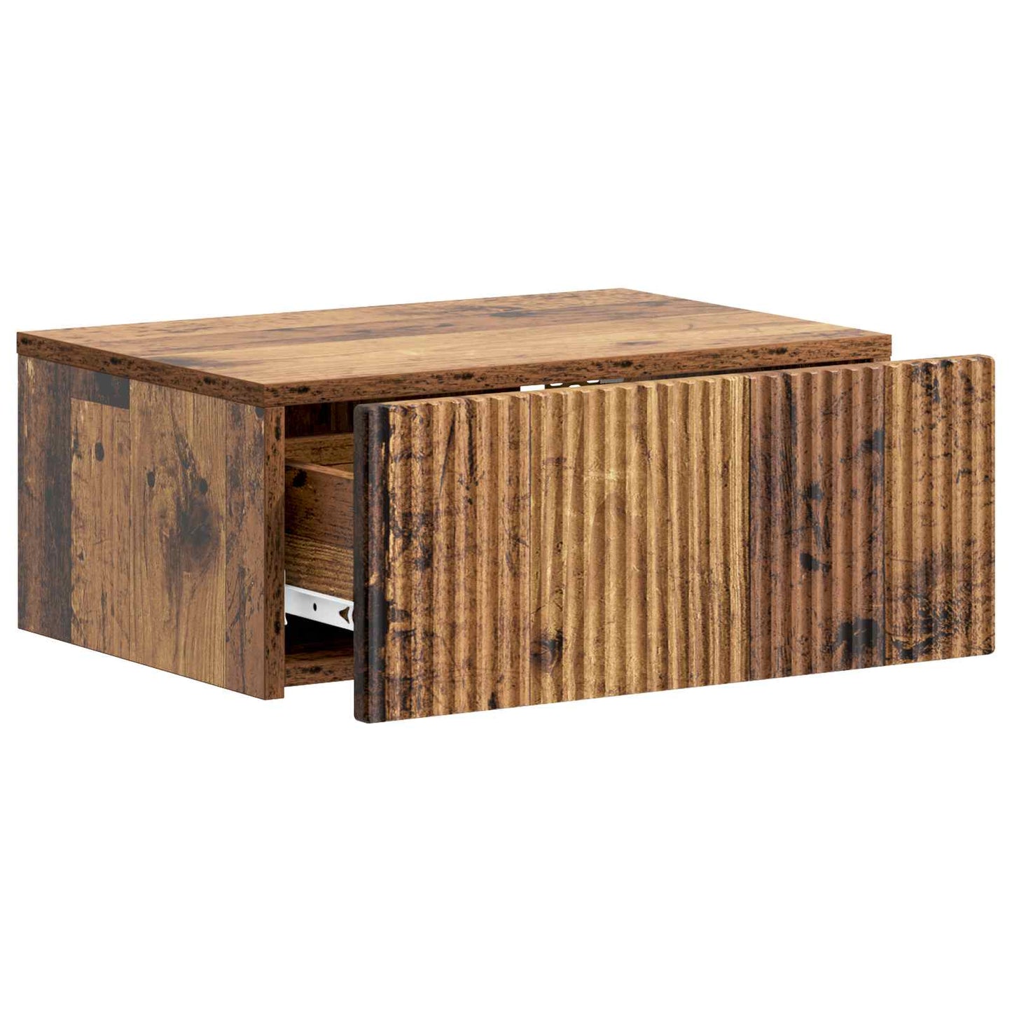 Væghængt Natbord med skuffe 2 pcs Gammelt træ 49 x 34,5 x 20 cm