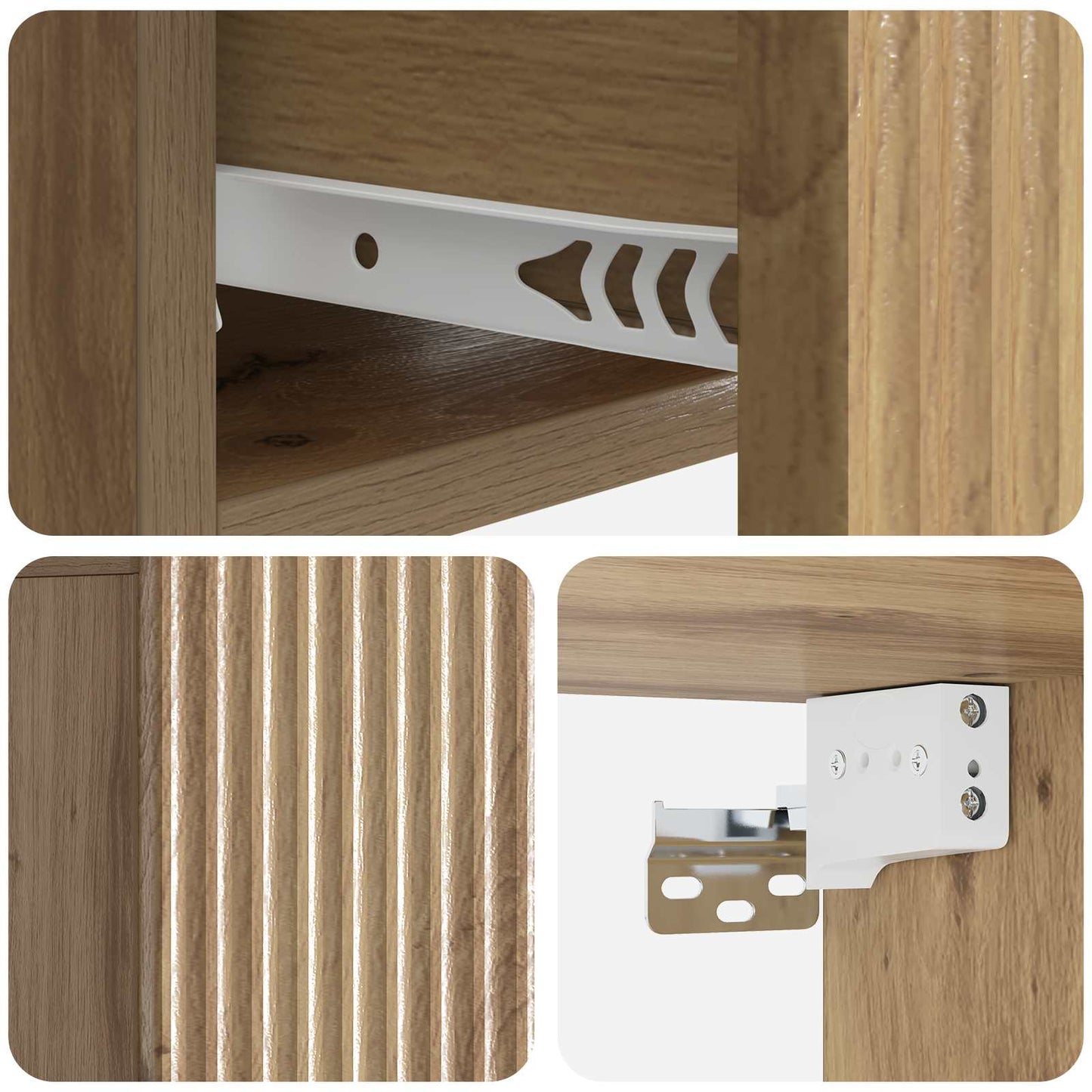 Væghængt Natbord med skuffe 2 pcs Artisan-eg 49 x 34,5 x 20 cm
