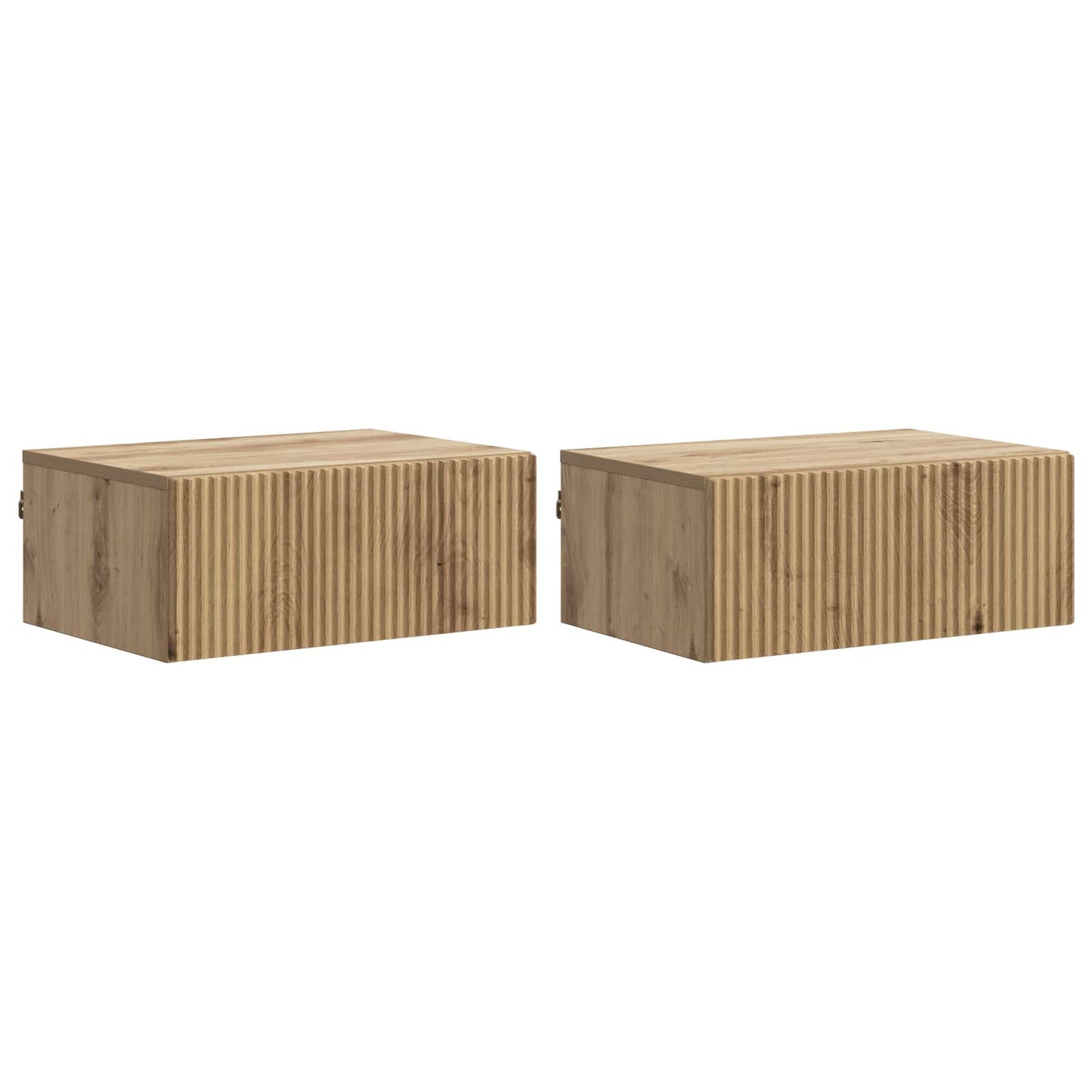 Væghængt Natbord med skuffe 2 pcs Artisan-eg 49 x 34,5 x 20 cm